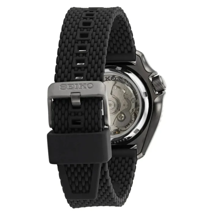 Seiko 5 Sports SKX Series Automatic Black Dial Black Silicone Strap Watch for Men - SRPD65K2 - Image 3